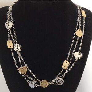 BRIGHTON Deco 2-Tone Multi-Strand Necklace (1288) - Retired - LNC